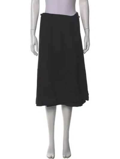 Pre-owned Hermes Wool Knee-length Skirt In Black