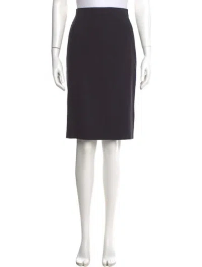 Pre-owned Hermes Wool Knee-length Skirt In Blue