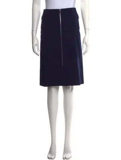 Pre-owned Hermes Wool Knee-length Skirt In Blue