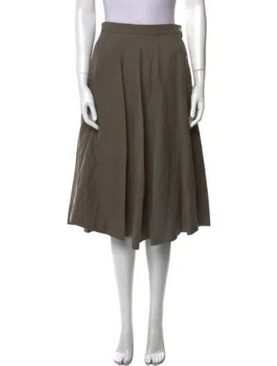 Pre-owned Hermes Wool Knee-length Skirt In Brown