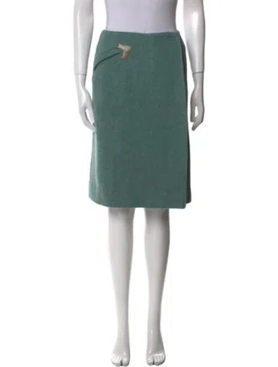 Pre-owned Hermes Wool Knee-length Skirt In Green