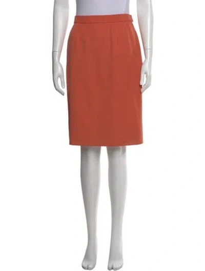 Pre-owned Hermes Wool Knee-length Skirt In Orange