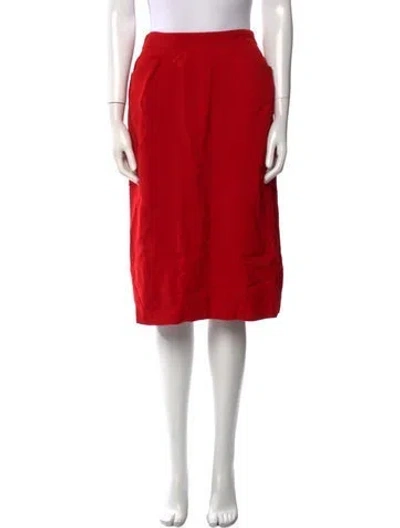 Pre-owned Hermes Wool Knee-length Skirt In Red