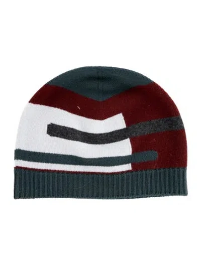 Pre-owned Hermes Wool Knit Beanie In Burgundy