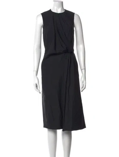 Pre-owned Hermes Wool Midi Length Dress In Black