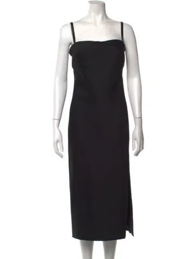 Pre-owned Hermes Wool Midi Length Dress W/ Tags In Black