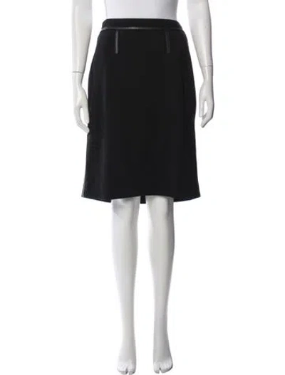 Pre-owned Hermes Wool Midi Length Skirt In Black