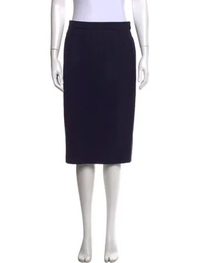 Pre-owned Hermes Wool Midi Length Skirt In Blue