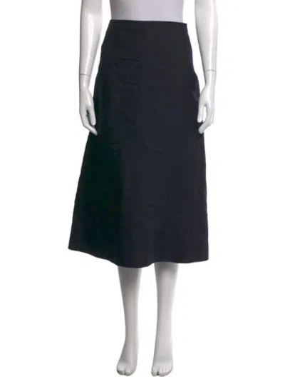 Pre-owned Hermes Wool Midi Length Skirt In Blue