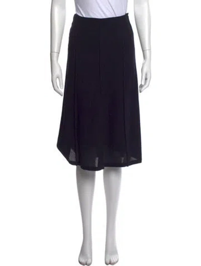 Pre-owned Hermes Wool Midi Length Skirt In Blue