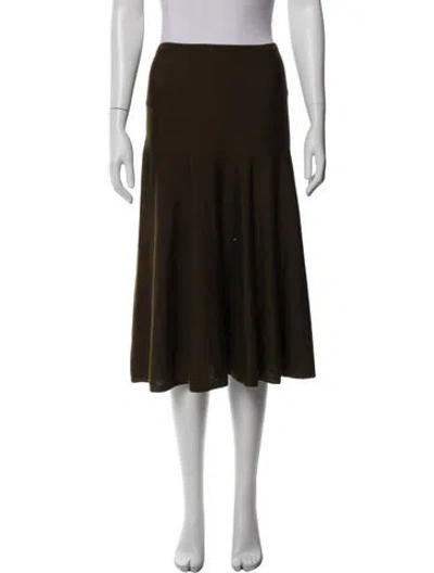 Pre-owned Hermes Wool Midi Length Skirt In Brown