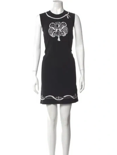 Pre-owned Hermes Wool Mini Dress In Black