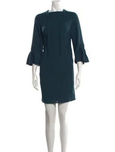 Pre-owned Hermes Wool Mini Dress In Blue