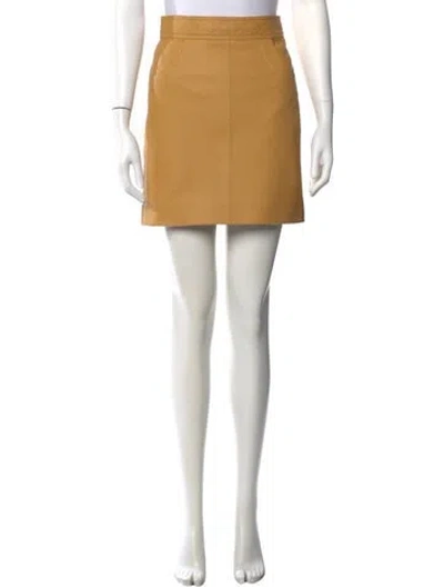 Pre-owned Hermes Wool Mini Skirt In Yellow