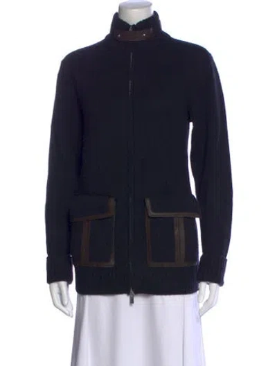 Pre-owned Hermes Wool Mock Neck Sweater In Black
