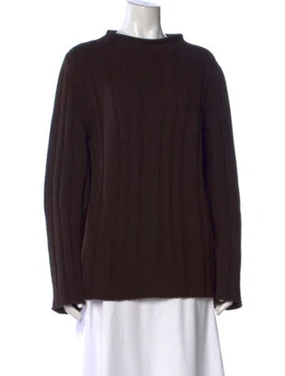 Pre-owned Hermes Wool Mock Neck Sweater In Brown