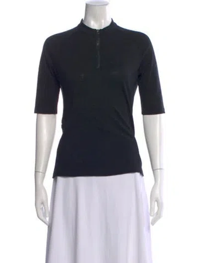 Pre-owned Hermes Wool Mock Neck Top In Black
