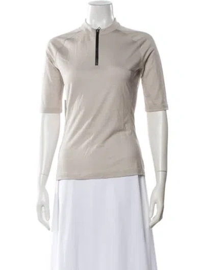 Pre-owned Hermes Wool Mock Neck Top W/ Tags In Neutral