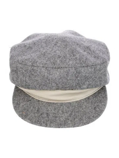 Pre-owned Hermes Wool Newsboy Cap In Gray