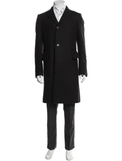 Pre-owned Hermes Wool Overcoat In Black