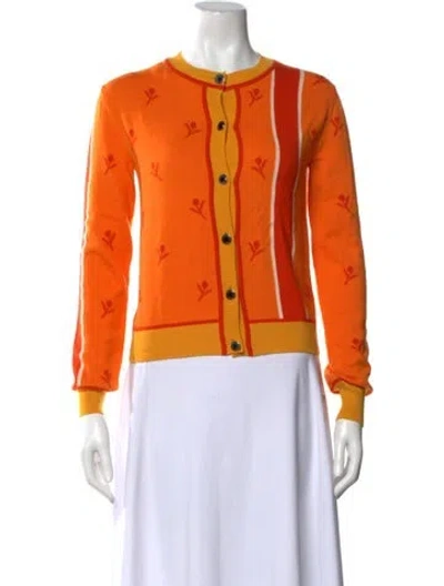 Pre-owned Hermes Wool Patterned Sweater In Orange