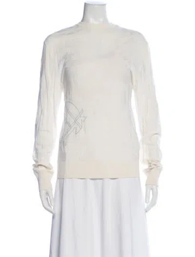 Pre-owned Hermes Wool Patterned Top In Neutral