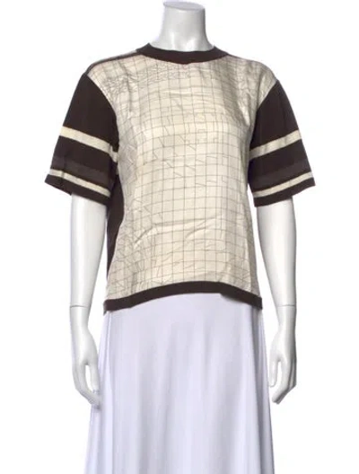 Pre-owned Hermes Wool Patterned T-shirt In Neutral