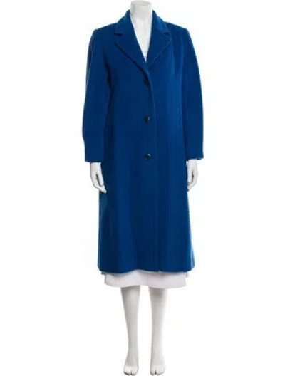 Pre-owned Hermes Wool Peacoat In Blue