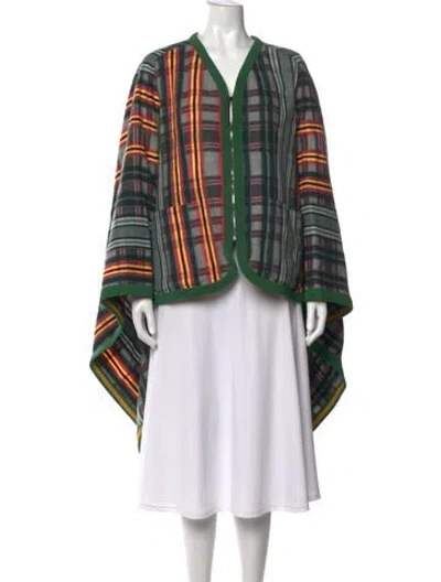 Pre-owned Hermes Wool Plaid Print Sweater In Green