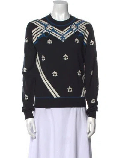Pre-owned Hermes Wool Printed Sweater In Black