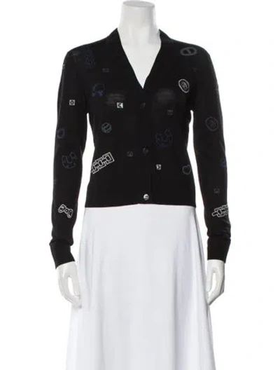 Pre-owned Hermes Wool Printed Sweater In Black