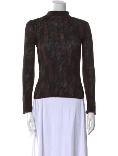 Pre-owned Hermes Wool Printed Sweater In Brown