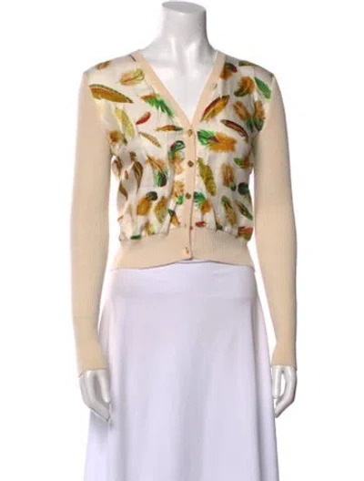 Pre-owned Hermes Wool Printed Sweater In Neutral