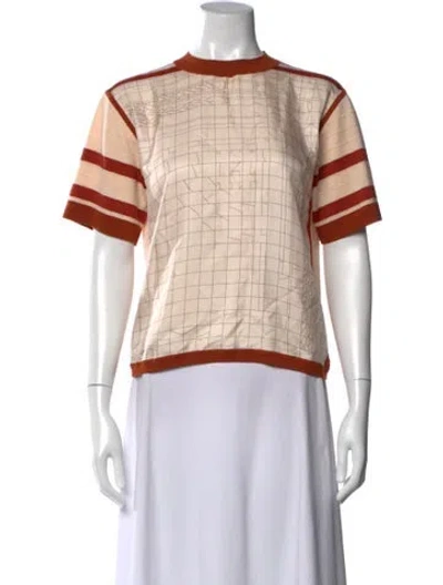 Pre-owned Hermes Wool Printed T-shirt In Orange