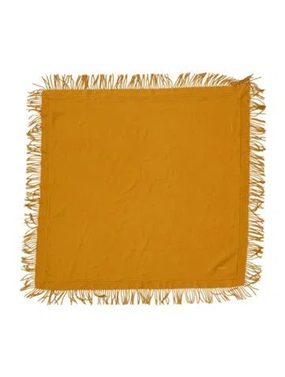 Pre-owned Hermes Wool Shawl In Yellow