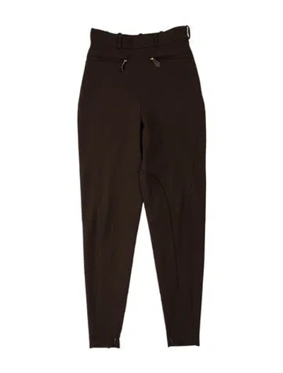 Pre-owned Hermes Wool Skinny Leg Pants In Brown