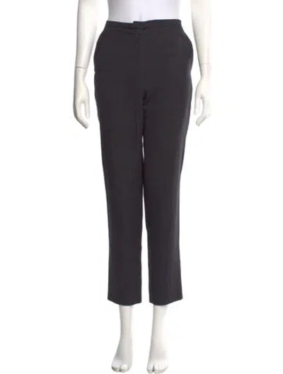 Pre-owned Hermes Wool Straight Leg Pants In Black