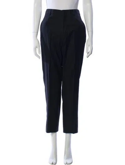 Pre-owned Hermes Wool Straight Leg Pants In Black