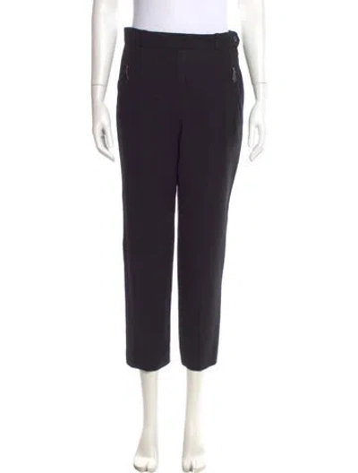 Pre-owned Hermes Wool Straight Leg Pants In Black