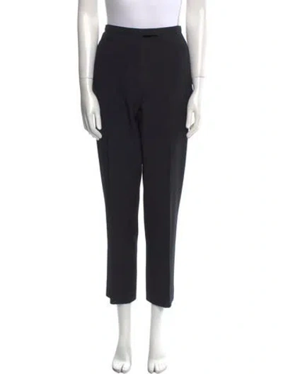 Pre-owned Hermes Wool Straight Leg Pants In Black