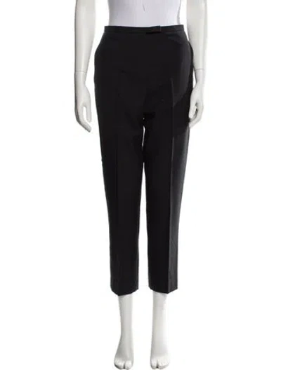 Pre-owned Hermes Wool Straight Leg Pants In Black