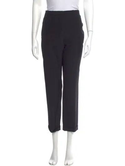 Pre-owned Hermes Wool Straight Leg Pants In Black