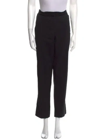Pre-owned Hermes Wool Straight Leg Pants In Black