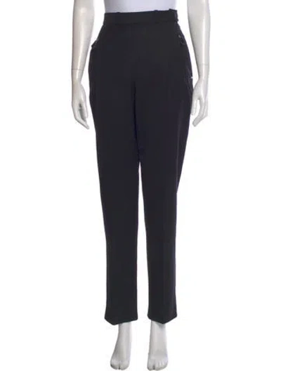 Pre-owned Hermes Wool Straight Leg Pants In Black