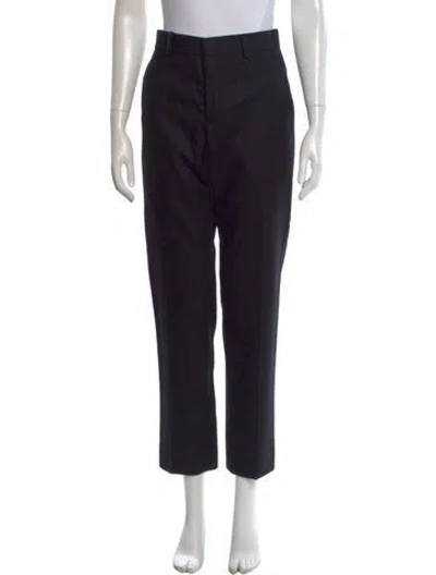 Pre-owned Hermes Wool Straight Leg Pants In Black