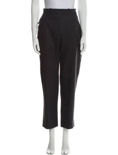 Pre-owned Hermes Wool Straight Leg Pants In Black