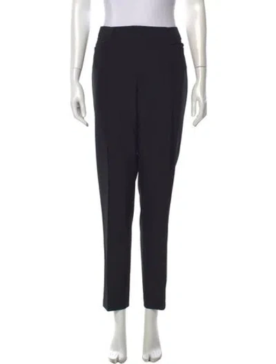 Pre-owned Hermes Wool Straight Leg Pants In Black