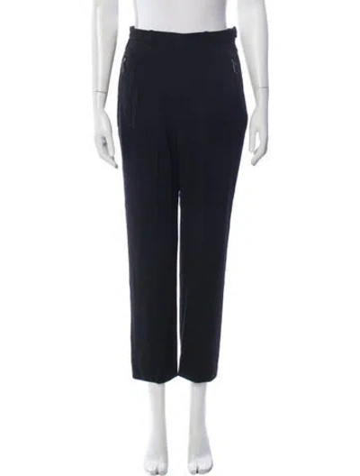 Pre-owned Hermes Wool Straight Leg Pants In Blue
