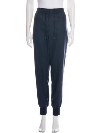 Pre-owned Hermes Wool Straight Leg Pants In Blue