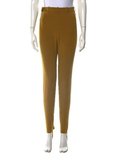 Pre-owned Hermes Wool Straight Leg Pants In Gold